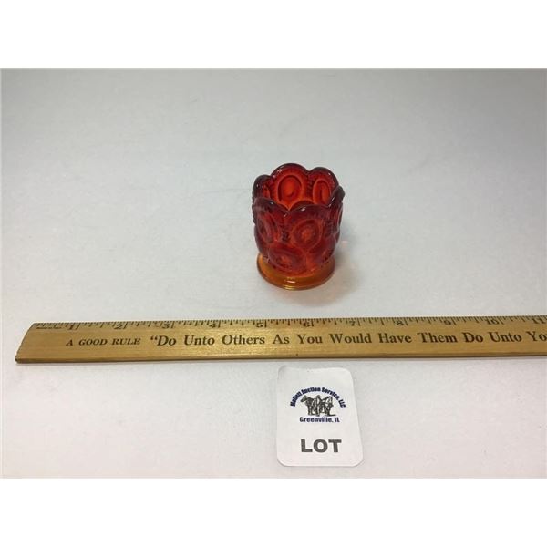 L E SMITH VINTAGE MOON & STARS AMBERINA GLASS