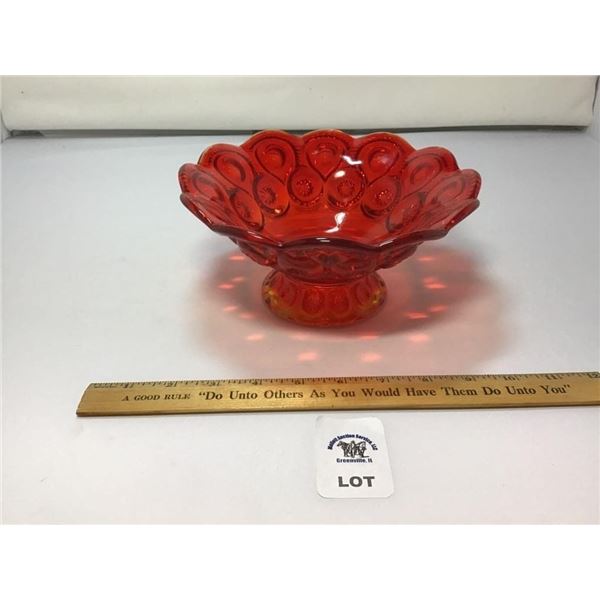 L E SMITH VINTAGE MOON & STARS AMBERINA GLASS
