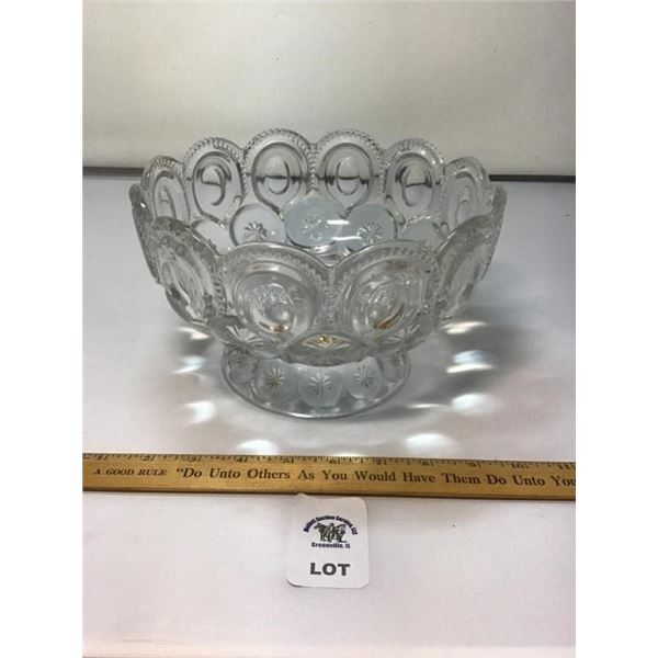 L E SMITH VINTAGE MOON & STARS CLEAR GLASS FOOTED