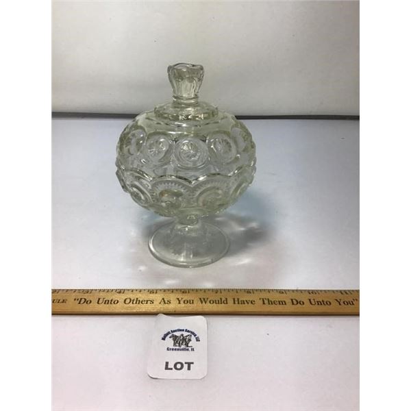 L E SMITH VINTAGE MOON & STARS CLEAR GLASS SMALL