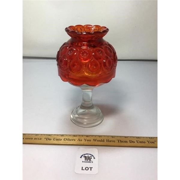 L E SMITH VINTAGE MOON & STARS AMBERINA GLASS