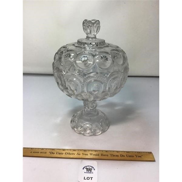L E SMITH VINTAGE MOON & STARS CLEAR GLASS. LARGE