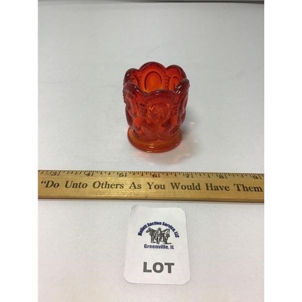 L E SMITH VINTAGE MOON & STARS AMBERINA GLASS