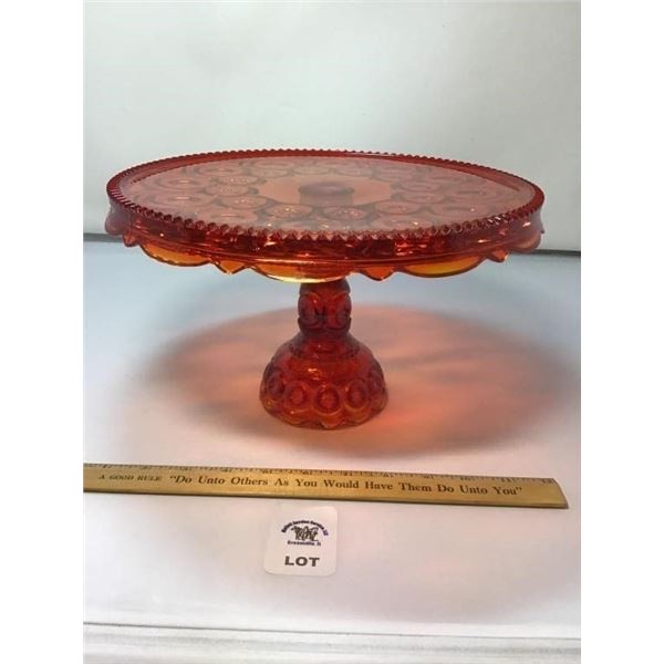 L E SMITH VINTAGE MOON & STARS AMBERINA GLASS