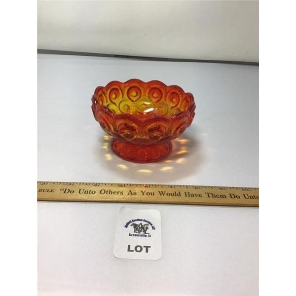 L E SMITH VINTAGE MOON & STARS AMBERINA GLASS