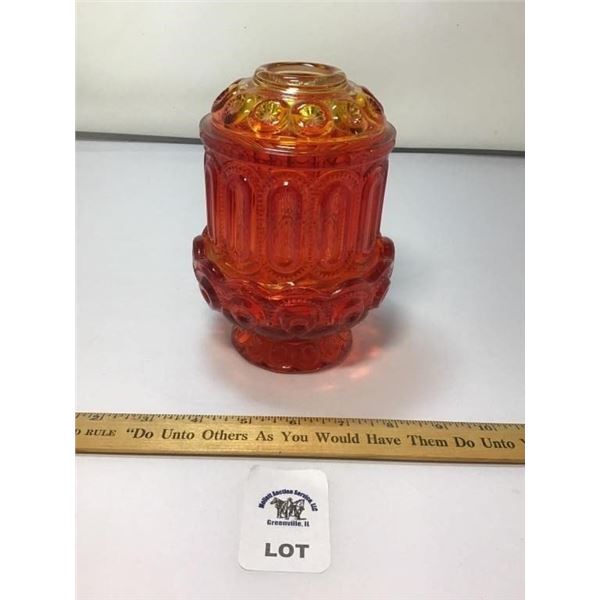 L E SMITH VINTAGE MOON & STARS AMBERINA GLASS