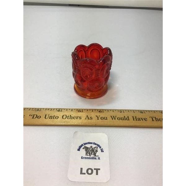 L E SMITH VINTAGE MOON & STARS AMBERINA GLASS