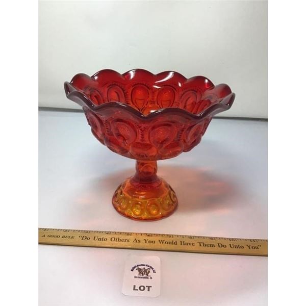 L E SMITH VINTAGE MOON & STARS AMBERINA GLASS