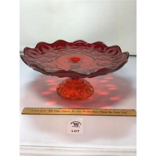 L E SMITH VINTAGE MOON & STARS AMBERINA GLASS