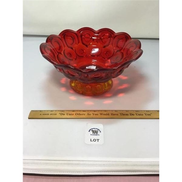 L E SMITH VINTAGE MOON & STARS AMBERINA GLASS