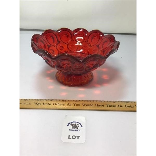 L E SMITH VINTAGE MOON & STARS AMBERINA GLASS
