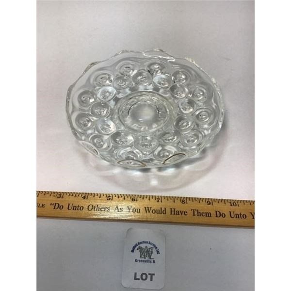 L E SMITH VINTAGE MOON & STARS CLEAR GLASS FOOTED