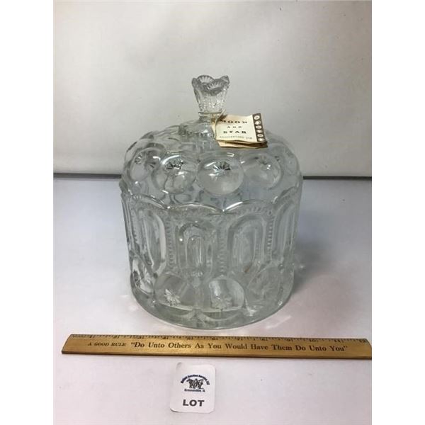 L E SMITH VINTAGE MOON & STARS CLEAR GLASS