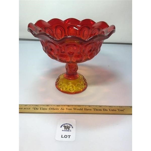 L E SMITH VINTAGE MOON & STARS AMBERINA GLASS