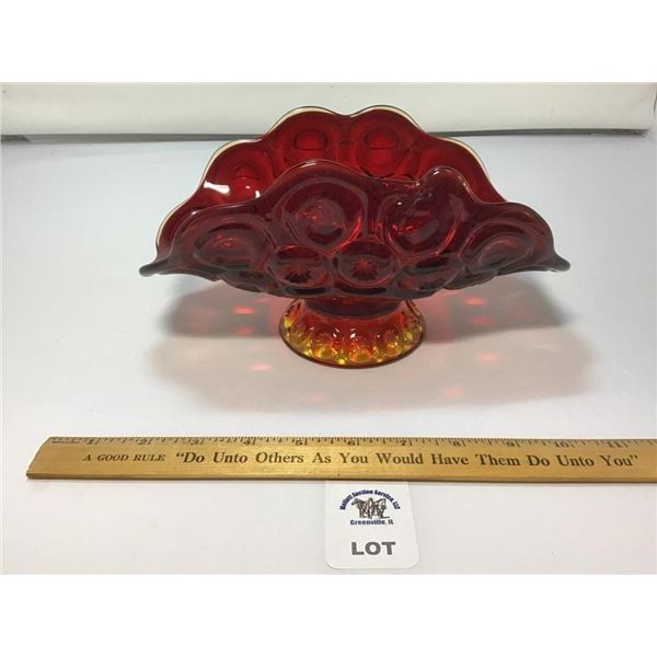 L E SMITH VINTAGE MOON & STARS AMBERINA GLASS