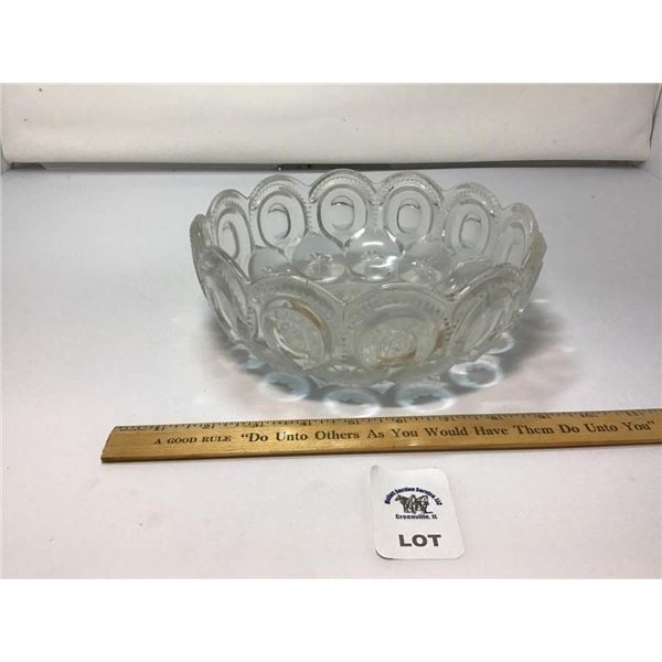 L E SMITH VINTAGE MOON & STARS CLEAR GLASS BOWL
