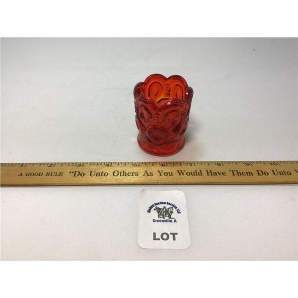L E SMITH VINTAGE MOON & STARS AMBERINA GLASS