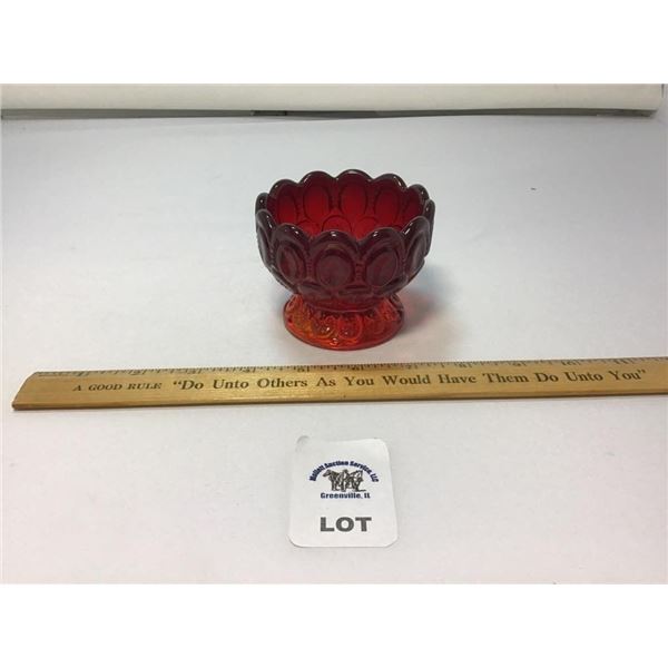 L E SMITH VINTAGE MOON & STARS AMBERINA GLASS