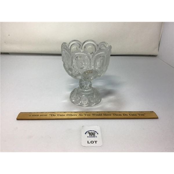 L E SMITH VINTAGE MOON & STARS CLEAR GLASS SMALL