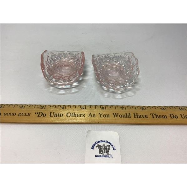PINK ART OPALESCENT GLASS WARE W WEISHAR EMBOSSED