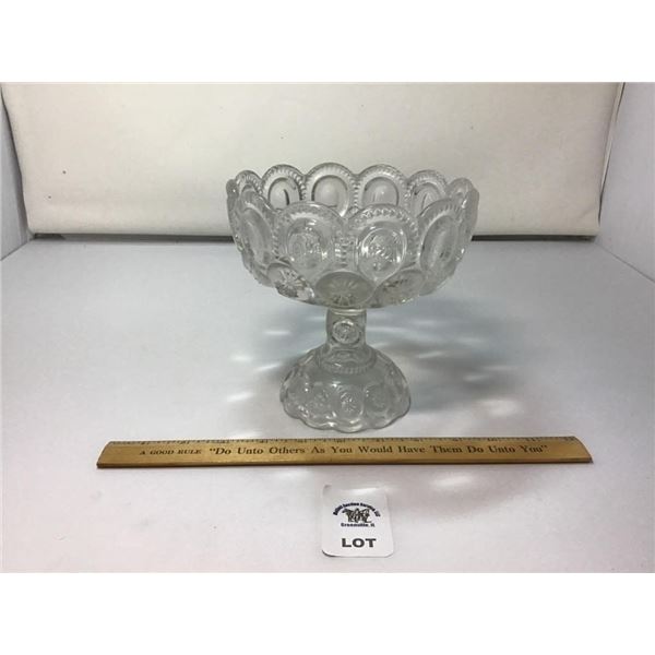 L E SMITH VINTAGE MOON & STARS CLEAR GLASS