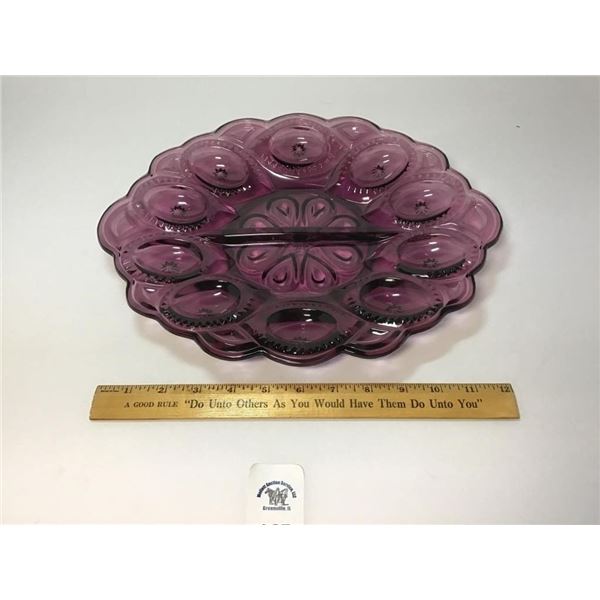 L E SMITH VINTAGE MOON AND STARS AMETHYST DEVILED