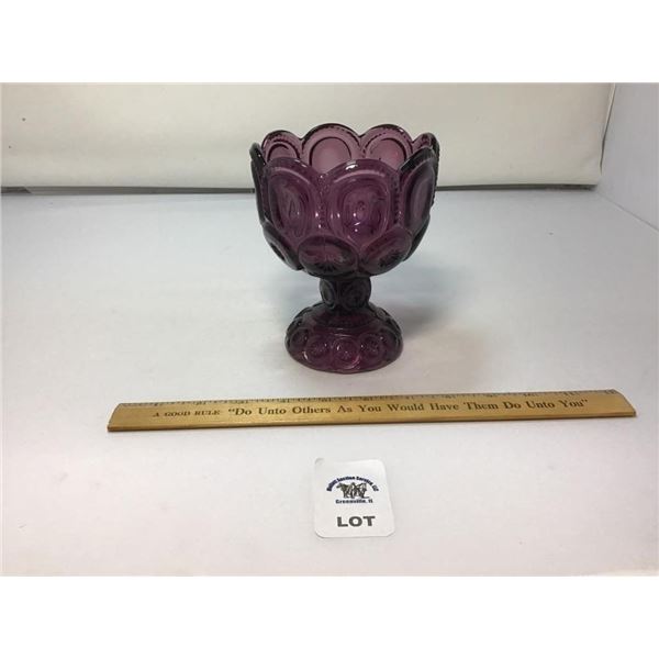 L E SMITH VINTAGE MOON AND STARS AMETHYST OPEN