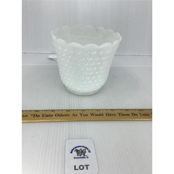FIRE KING HOBNAIL WHITE MILK GLASS VASE