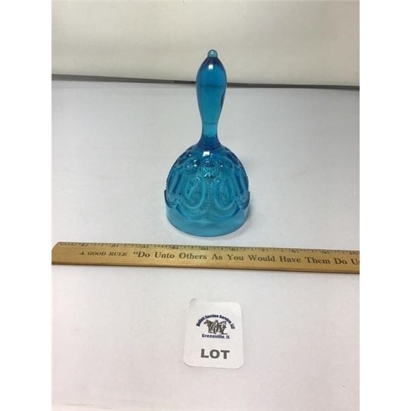 L E SMITH VINTAGE MOON AND STARS AQUA BLUE BELL