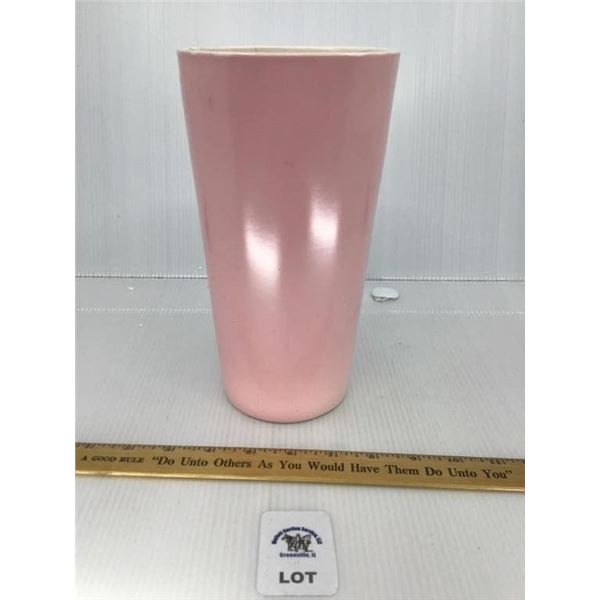 HULL 9 INCH PINK VASE