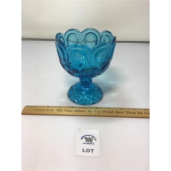 L E SMITH VINTAGE MOON AND STARS AQUA BLUE