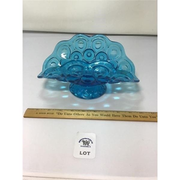 L E SMITH VINTAGE MOON AND STARS AQUA BLUE SMALL