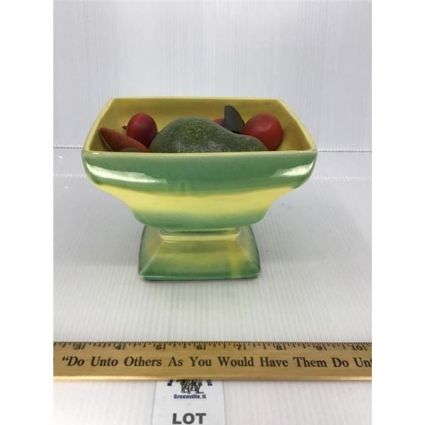 MCCOY VINTAGE GREEN AND YELLOW PLANTER