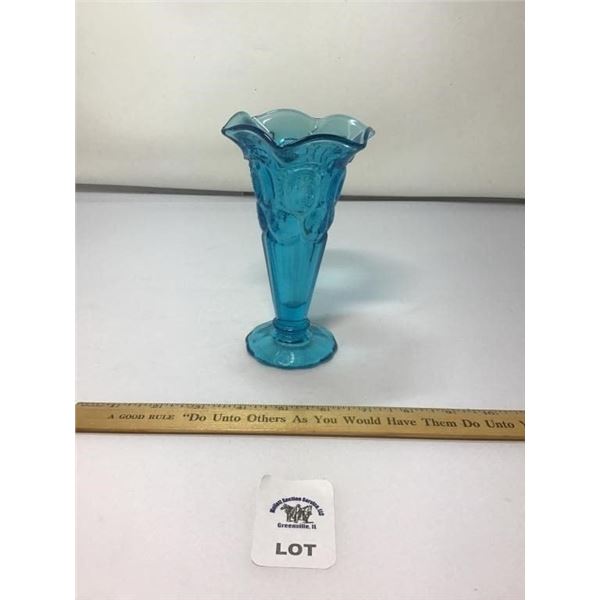 L E SMITH VINTAGE MOON AND STARS AQUA BLUE