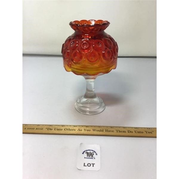 L E SMITH VINTAGE MOON & STARS AMBERINA CANDLE