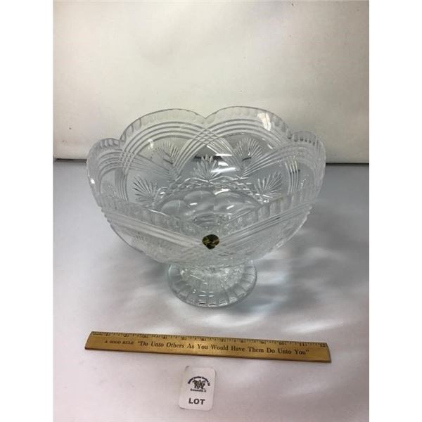 WATERFORD CRYSTAL LARGE PEDESTAL BOWL 9 inches