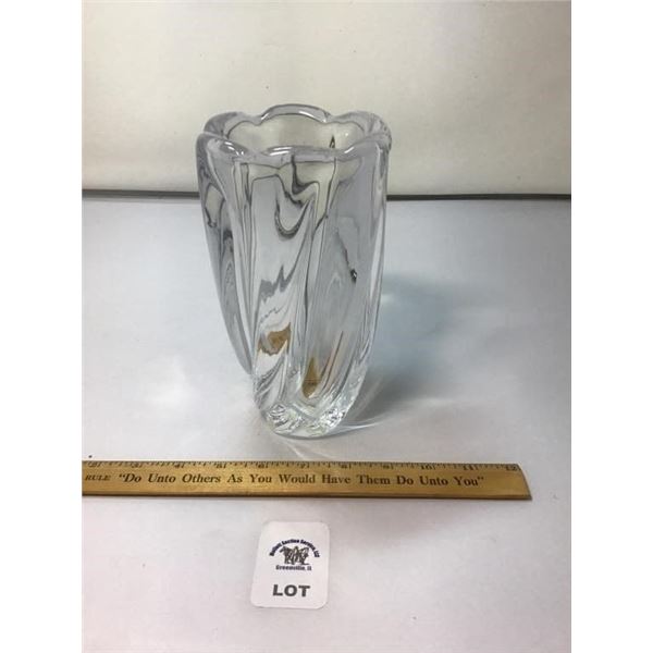 ORREFORS SPIRAL TWIST WATERFALL ART GLASS VASE -