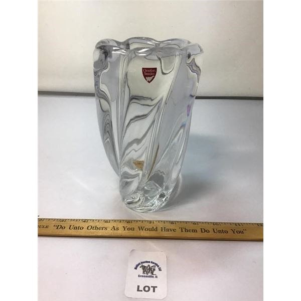 ORREFORS SPIRAL TWIST WATERFALL ART GLASS VASE -