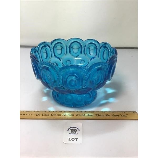 L E SMITH VINTAGE MOON & STARS DEEP BLUE FOOTED