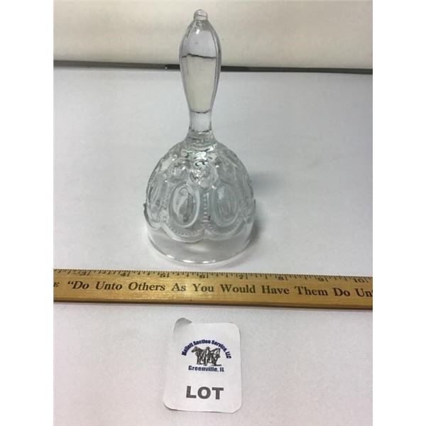 L E SMITH VINTAGE MOON & STARS CLEAR GLASS BELL