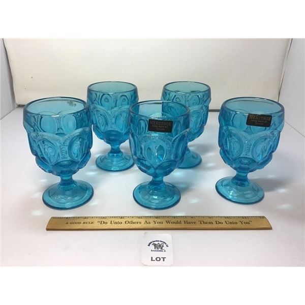 L E SMITH VINTAGE MOON & STARS DEEP BLUE DRINKING