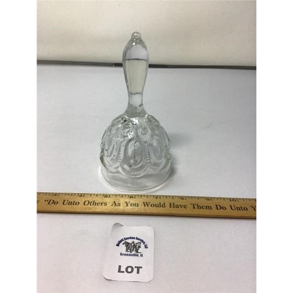 L E SMITH VINTAGE MOON & STARS CLEAR GLASS BELL