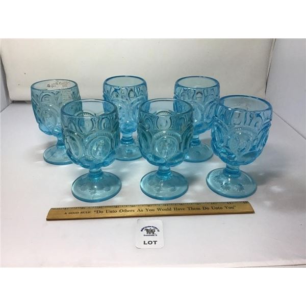 L E SMITH VINTAGE MOON & STARS LIGHT BLUE