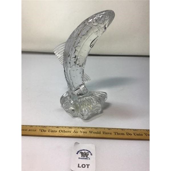 WATERFORD CRYSTAL IRISH JUMPING SALMON SCULPTURE