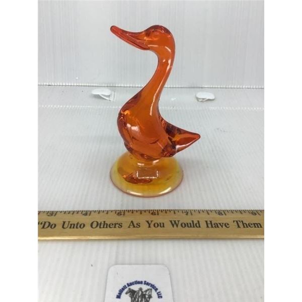 VINTAGE VIKING GLASS PERSIMMON GLASS DUCK