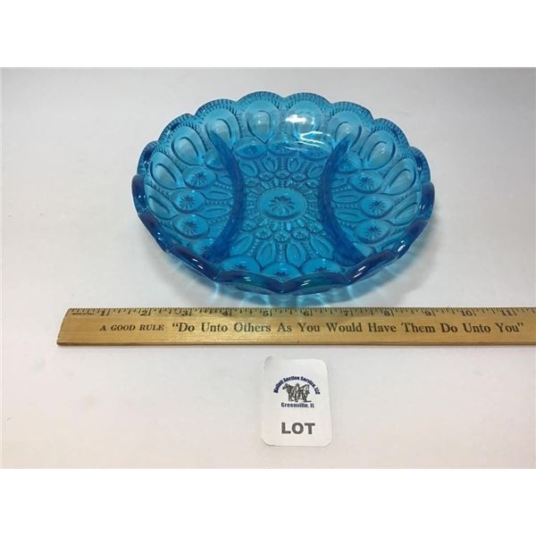 L E SMITH VINTAGE MOON & STARS DEEP BLUE DIVIDED