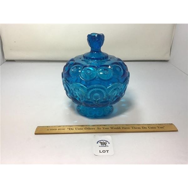 L E SMITH VINTAGE MOON & STARS DEEP BLUE FOOTED