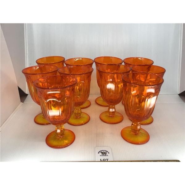 VIKING AMBERINA SET OF 10 GOBLETS 6.5 INCHES TALL