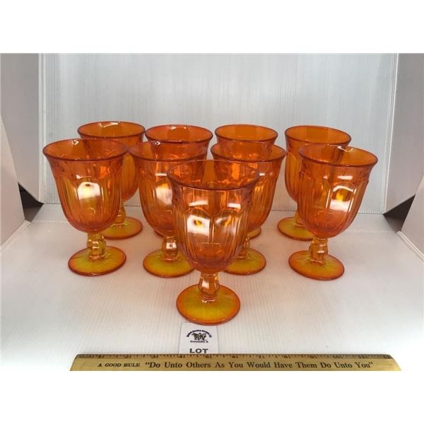 VINTAGE VIKING AMBERINA GOBLETS 6.5 INCHES TALL