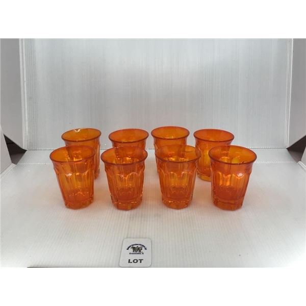 SET OF 8 PERSIMMON ORANGE 3.5 INCH TALL JUICE
